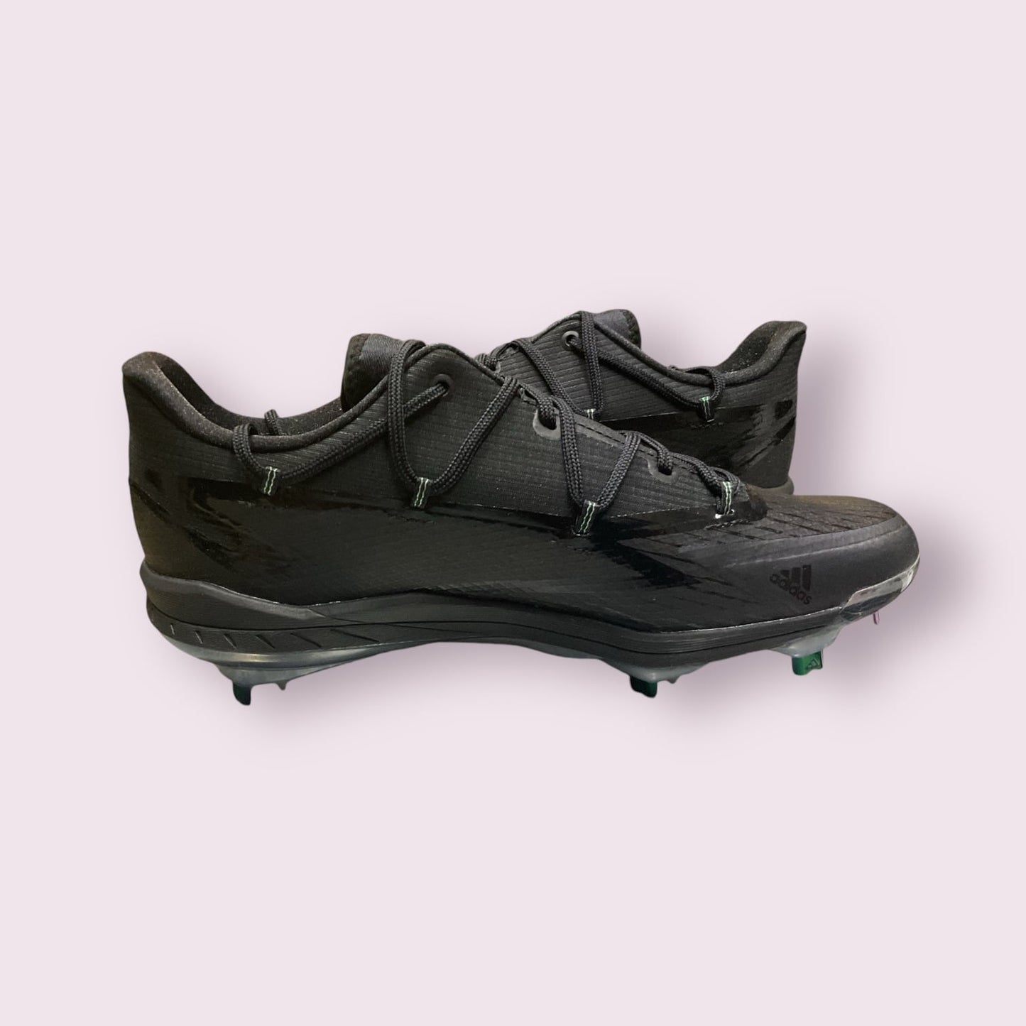 Zapatillas de béisbol Adizero Afterburner 8 en negro, ligeras y transpirables, con suela de tacos para máxima velocidad y tracción en el campo