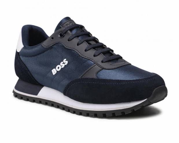 Hugo Boss PARKOUR azul negro, detalles en blanco, elegantes, diseño, tenis, deporte