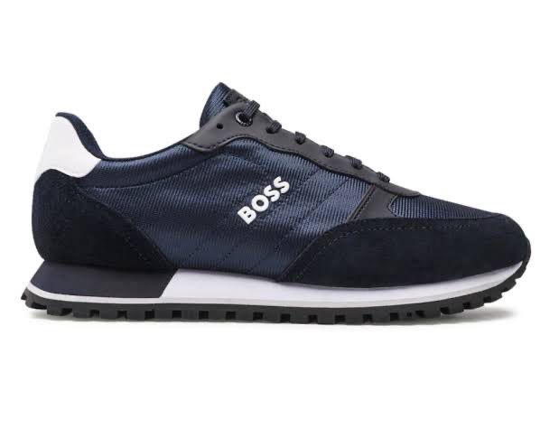 Hugo Boss PARKOUR azul negro, detalles en blanco, elegantes, diseño, tenis, deporte