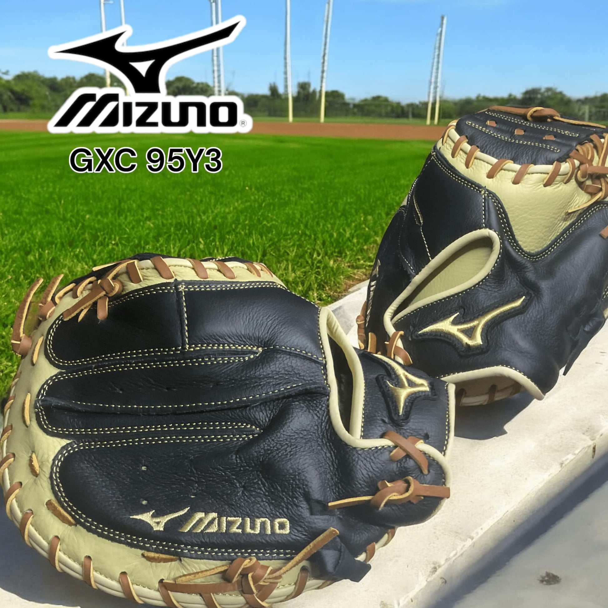Guante Mizuno Catcher de 33 pulgadas para lanzador derecho, diseñado para receptores con durabilidad, protección y excelente control en el béisbol