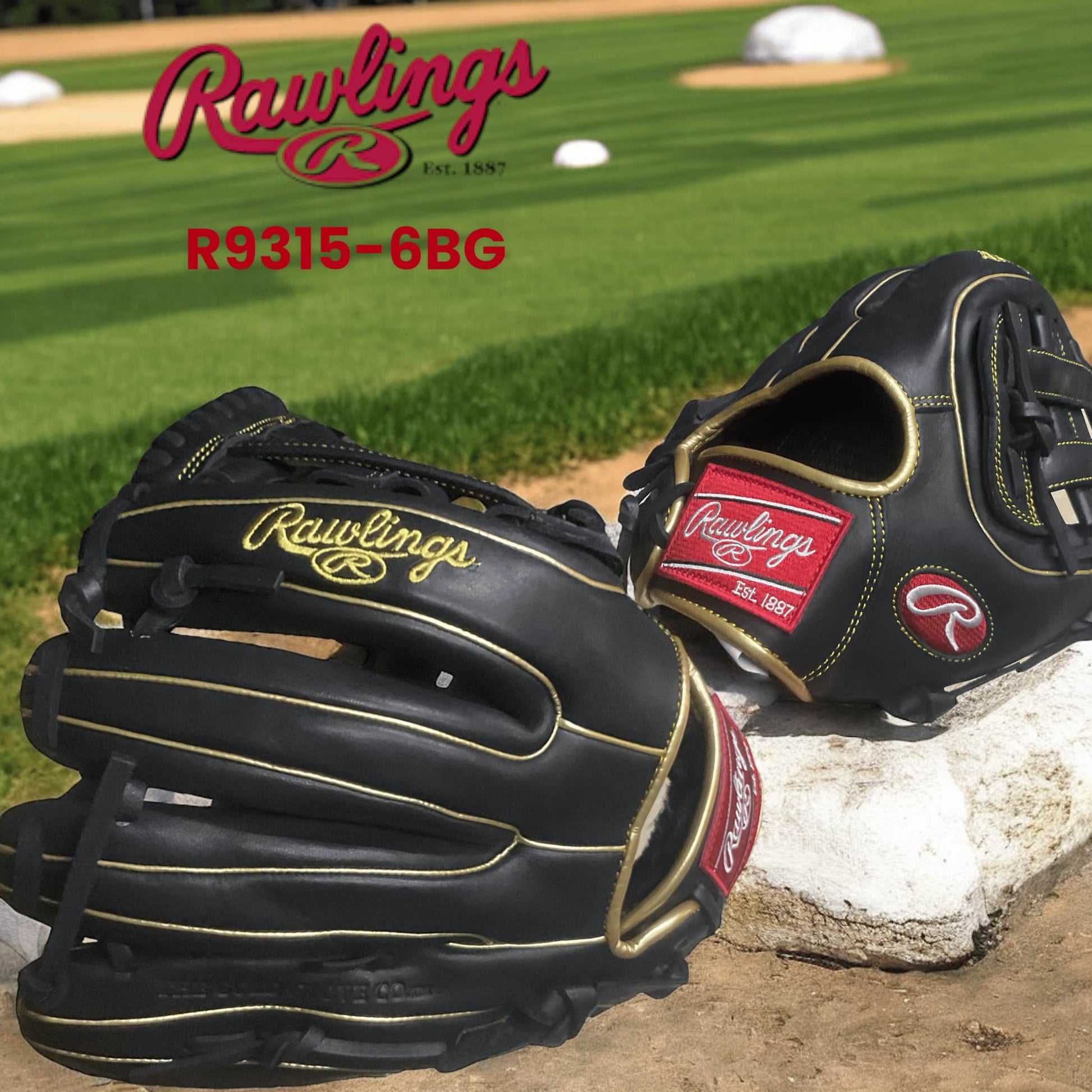 Guante Rawlings R9 Cuadro de 11.75 pulgadas para lanzador derecho, con piel premium, diseño ergonómico y tecnología SpeedShell para rendimiento rápido y duradero en el béisbol