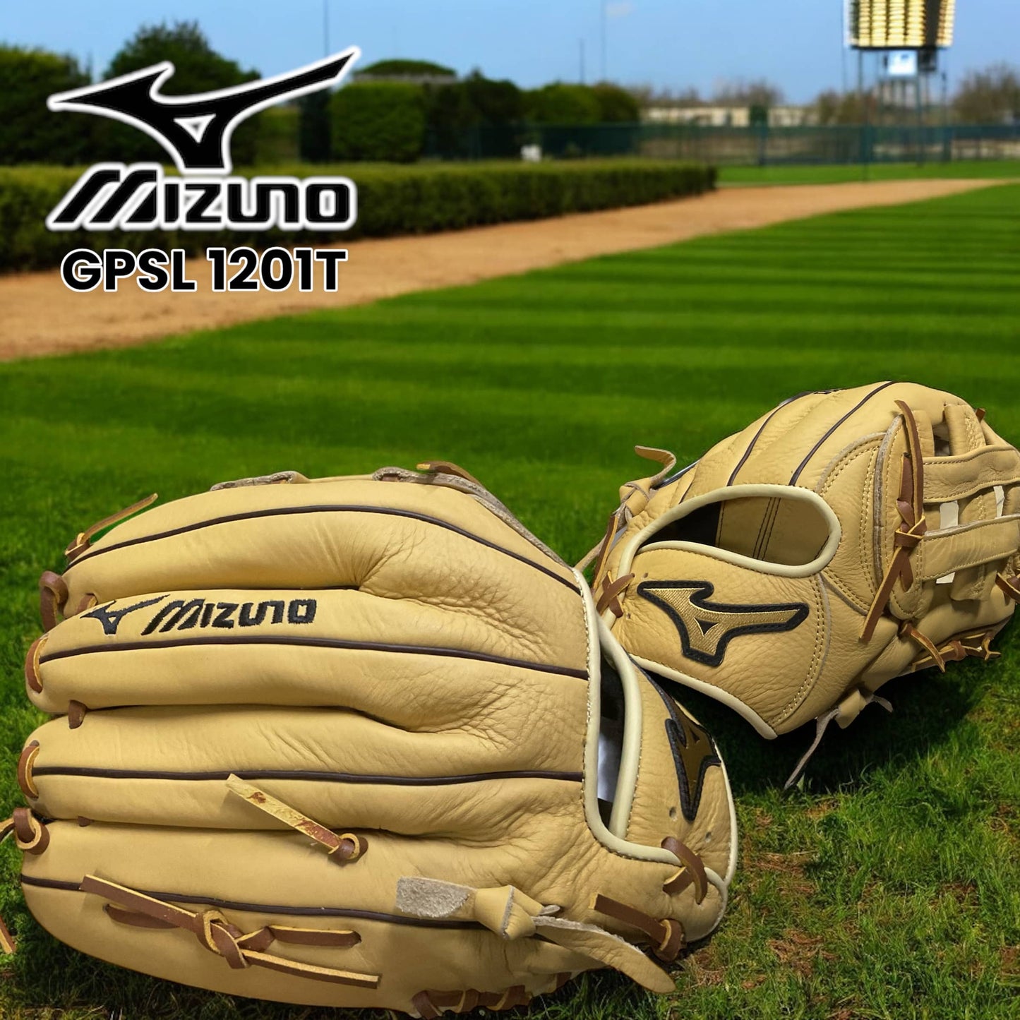 Guante Mizuno Fielder de 12 pulgadas para lanzador derecho, diseñado para durabilidad y precisión en el béisbol.