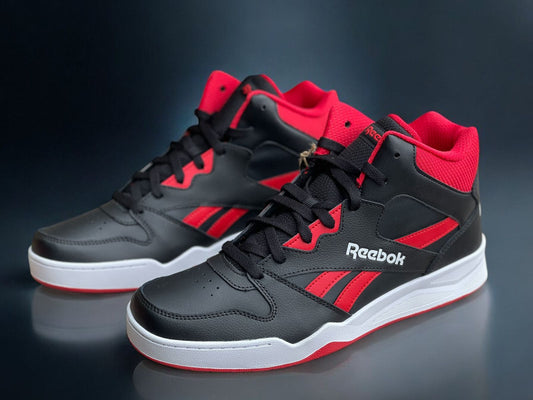 Reebok Royal BB4500 High 2 'Black Vector Red' (GX5304) – Zapatillas de baloncesto de caña alta en negro con detalles en rojo y blanco, diseño retro de los años 80