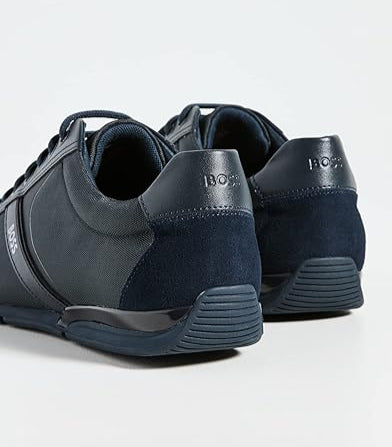Hugo Boss, SATURN LOW MX A azul, zapatos tenis, semi formal, elegantes, comodidad, suela baja, detalles en blanco