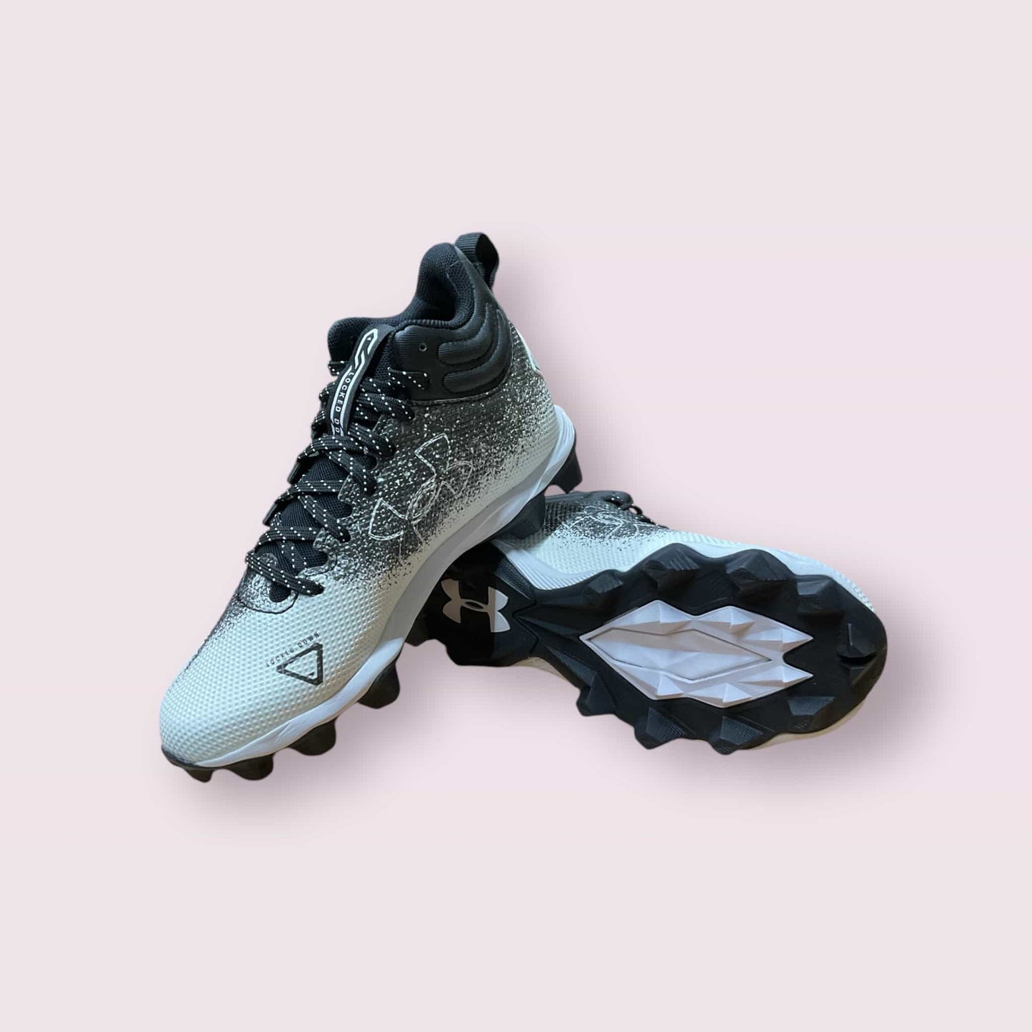 Botines UA Spotlight Fran RM 2.0 negros para fútbol y béisbol jóvenes jugadores