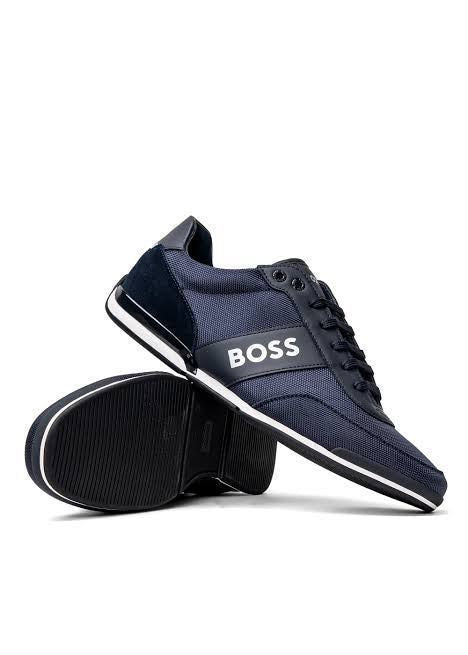 Hugo Boss, SATURN LOW NYLG, zapatos tenis, suela plana, suela baja, azul, azules con negro, detalles en blanco